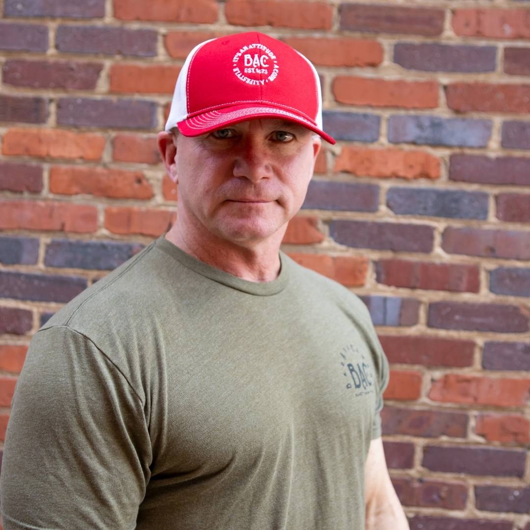 BAC Embroidered Logo Mesh Back Trucker Hat