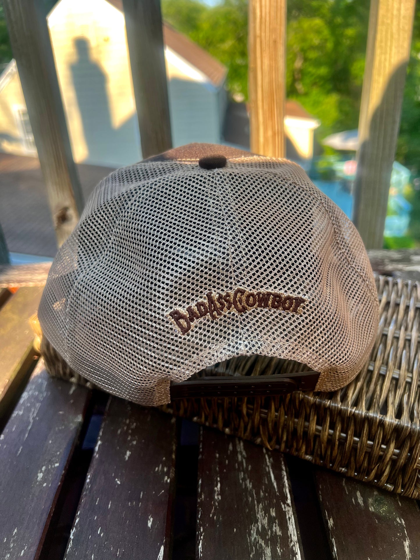 BadAssCowboy Embroidered Logo Mesh Back Trucker Hat