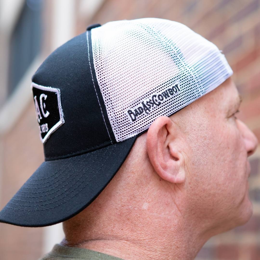 BadAssCowboy Patch Logo Mesh Back Trucker Hat