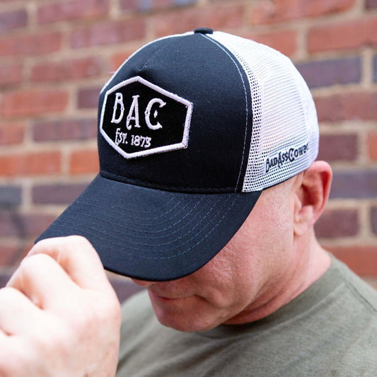 BadAssCowboy Patch Logo Mesh Back Trucker Hat